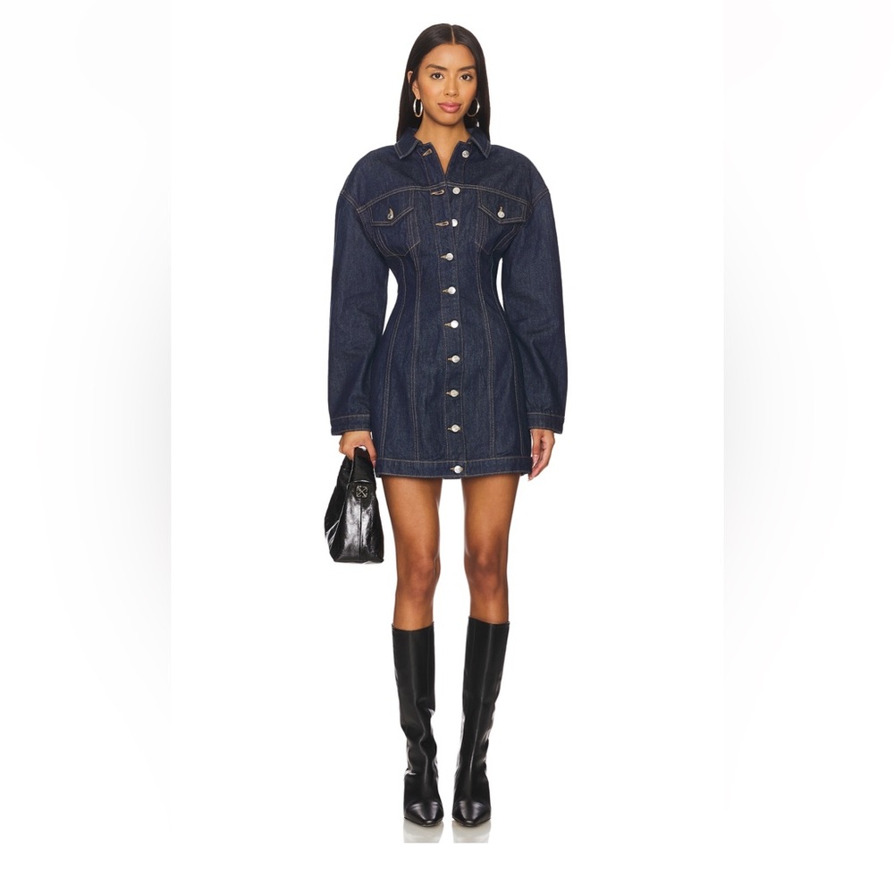 EB Denim Dark Blue Button-Up Dress